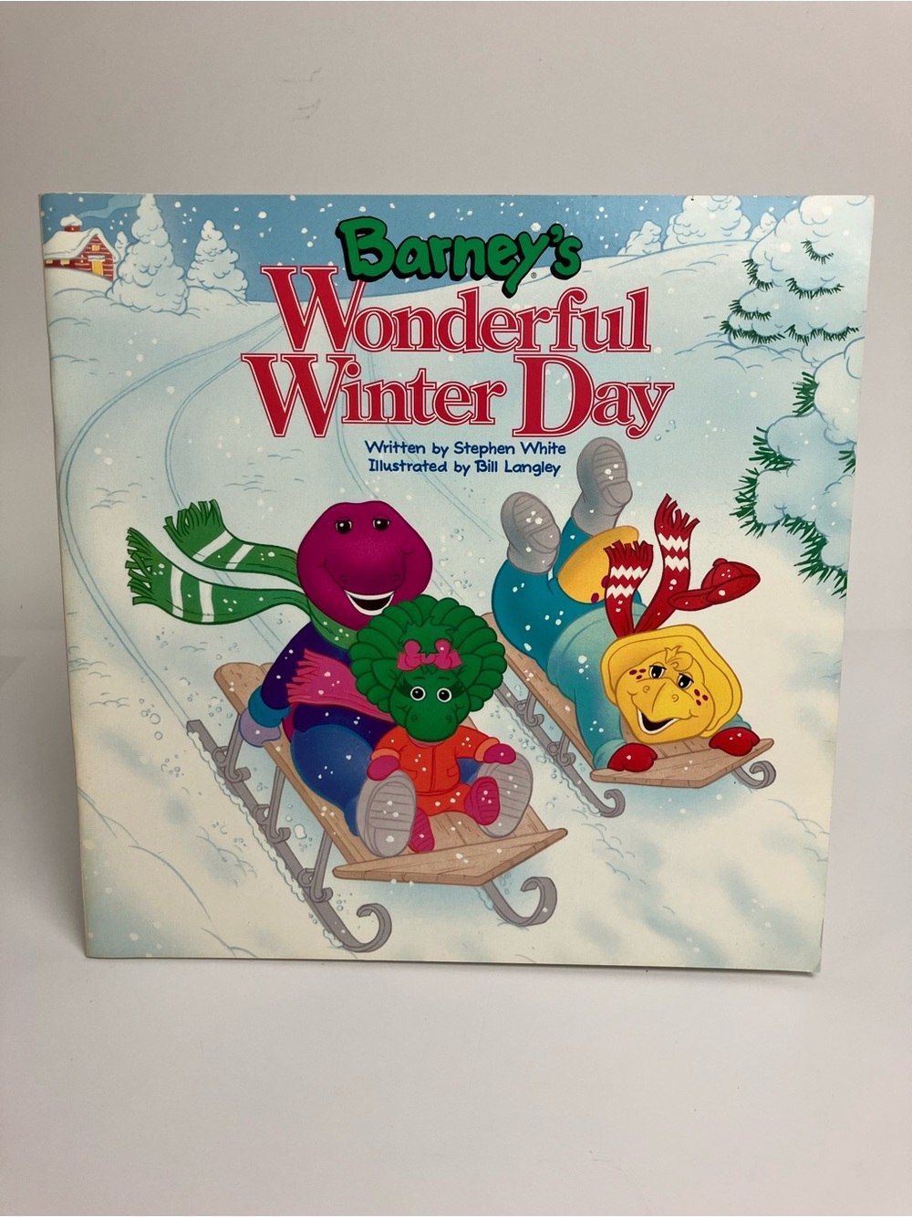 90s Vintage Christmas Barney Wonderful Winter Day 1994 Children Holiday